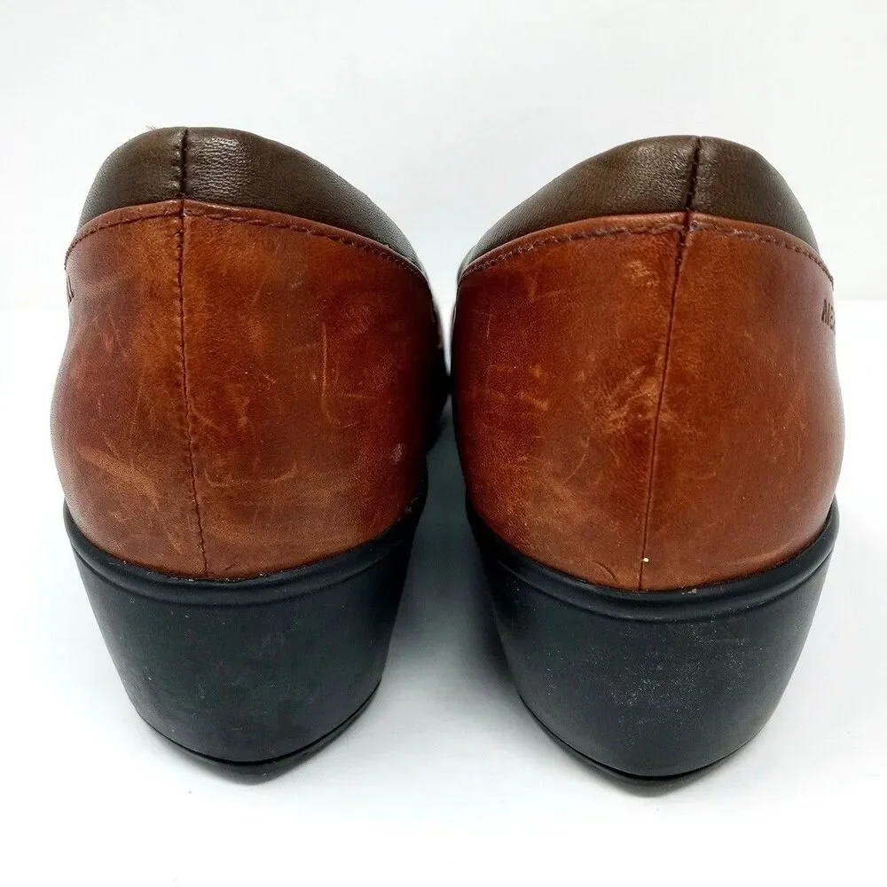 Merrell Veranda Leather Wedge Pumps Comfort Shoes Size 6.5 Brown Non slip